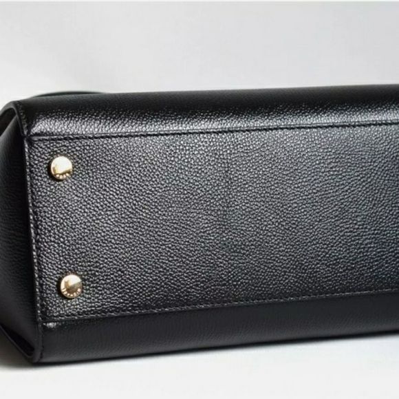 Michael Kors Crossbody Daria Large Triple Compartment Black Leather Satc… - Picture 7 of 11